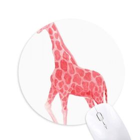 Dıythinker IUCN Tehlikeli Hayvanlar Kırmızı Zürafa Baskılı Yuvarlak Kaymaz Kauçuk Mouse Pad
