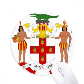 Dıythinker Jamaika Kuzey Amerika Ulusal Amblem Baskılı Yuvarlak Kaymaz Kauçuk Mouse Pad