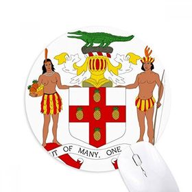 Dıythinker Jamaika Kuzey Amerika Ulusal Amblem Baskılı Yuvarlak Kaymaz Kauçuk Mouse Pad