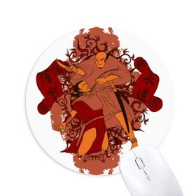 Dıythinker Japon Afişleri Japon Desenli Baskılı Yuvarlak Kaymaz Kauçuk Mouse Pad