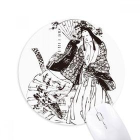 Dıythinker Japon Sakura Çizim Çizim Çizimi Baskılı Yuvarlak Kaymaz Kauçuk Mouse Pad