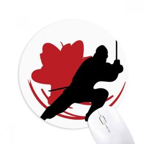 Dıythinker Japonya Asya Samuray Katana Sakura Aksiyon Baskılı Yuvarlak Kaymaz Kauçuk Mouse Pad