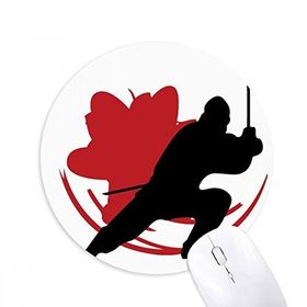 Dıythinker Japonya Asya Samuray Katana Sakura Aksiyon Baskılı Yuvarlak Kaymaz Kauçuk Mouse Pad