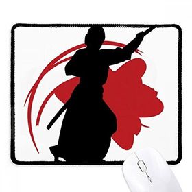 Dıythinker Japonya Asya Samuray Katana Sakura Parry Silüeti Kaymaz Siyah Başlıklı Kenarlar