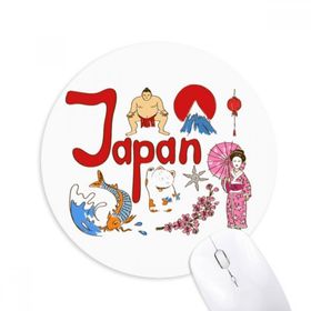 Dıythinker Japonya Ulusal Simge Simgesi Desenli Baskılı Yuvarlak Kaymaz Kauçuk Mouse Pad