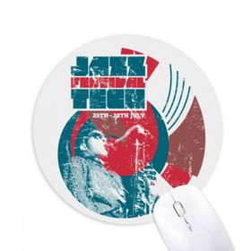 Dıythinker Jazz Festival Tean Müzik Desenli Baskılı Yuvarlak Kaymaz Kauçuk Mouse Pad