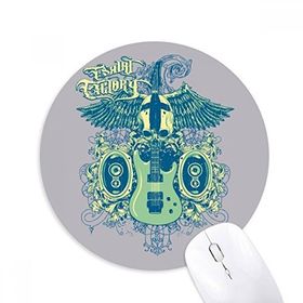 Dıythinker Jazz Müzik Enstrümanları Desenli Baskılı Yuvarlak Kaymaz Kauçuk Mouse Pad