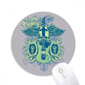 Dıythinker Jazz Müzik Enstrümanları Desenli Baskılı Yuvarlak Kaymaz Kauçuk Mouse Pad