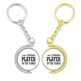 Dıythinker Je suis un Joueur de Football dans Les Jeux Altın Metal Yüzük Anahtarlık