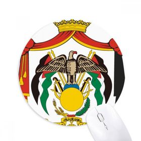 Dıythinker Jordan Ulusal Amblem Ülke Baskılı Yuvarlak Kaymaz Kauçuk Mouse Pad