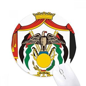 Dıythinker Jordan Ulusal Amblem Ülke Baskılı Yuvarlak Kaymaz Kauçuk Mouse Pad