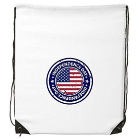 Dıythinker Kadın ABD Amerika Bağımsızlık Günü Bayrağı Daire Posta İşareti İllüstrasyon Desen İpli Sırt Çantası