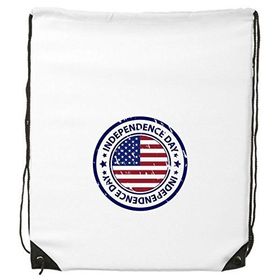 Dıythinker Kadın ABD Amerika Bağımsızlık Günü Bayrağı Daire Posta İşareti İllüstrasyon Desen İpli Sırt Çantası