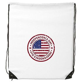 Dıythinker Kadın ABD Amerika Bağımsızlık Günü Bayrağı Daire Posta İşareti İllüstrasyon Desen İpli Sırt Çantası
