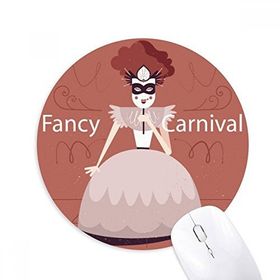 Dıythinker Kadın Elbise Maskesi Happy Carnival Of Venice Baskılı Yuvarlak Kaymaz Kauçuk Mouse Pad