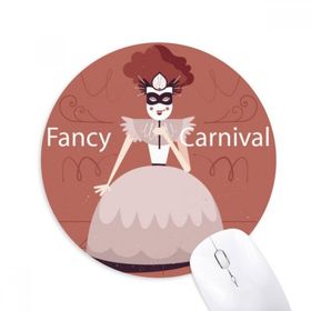 Dıythinker Kadın Elbise Maskesi Happy Carnival Of Venice Baskılı Yuvarlak Kaymaz Kauçuk Mouse Pad