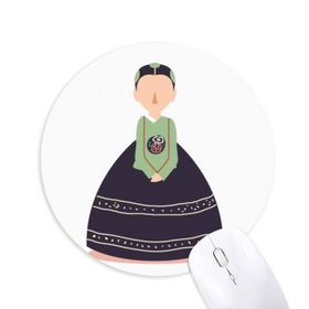 Dıythinker Kadın geleneksel Kore özel Baskılı Yuvarlak Kaymaz Kauçuk Mouse Pad