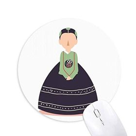 Dıythinker Kadın geleneksel Kore özel Baskılı Yuvarlak Kaymaz Kauçuk Mouse Pad