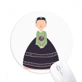 Dıythinker Kadın geleneksel Kore özel Baskılı Yuvarlak Kaymaz Kauçuk Mouse Pad