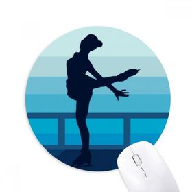 Dıythinker Kadın Paten Kış Spor İllüstrasyon Baskılı Yuvarlak Kaymaz Kauçuk Mouse Pad