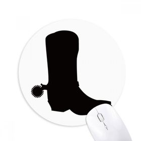 Dıythinker Kadın Siyah Yüksek Çizme Siluet Desenli Baskılı Yuvarlak Kaymaz Kauçuk Mouse Pad