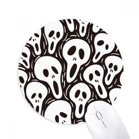 Dıythinker Kafatası Döşeme Desenli Cadılar Bayramı Baskılı Yuvarlak Kaymaz Kauçuk Mouse Pad