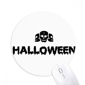Dıythinker Kafatası Mutlu Hayalet Korku Cadılar Bayramı Baskılı Yuvarlak Kaymaz Kauçuk Mouse Pad