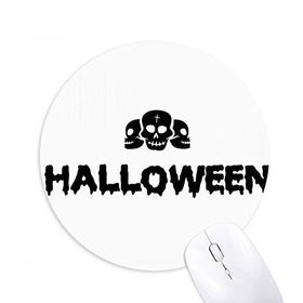 Dıythinker Kafatası Mutlu Hayalet Korku Cadılar Bayramı Baskılı Yuvarlak Kaymaz Kauçuk Mouse Pad