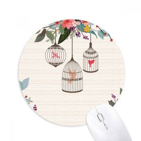 Dıythinker Kafes Çiçek Rafı Baskılı Yuvarlak Kaymaz Kauçuk Mouse Pad