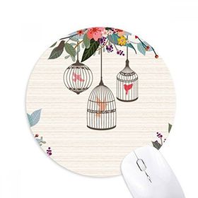 Dıythinker Kafes Çiçek Rafı Baskılı Yuvarlak Kaymaz Kauçuk Mouse Pad
