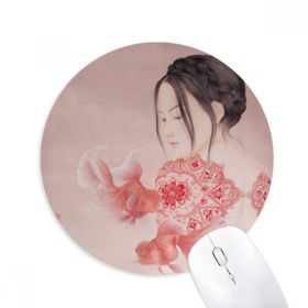 Dıythinker Kağıt Kesme Güzellik Çin Boyama Baskılı Yuvarlak Kaymaz Kauçuk Mouse Pad