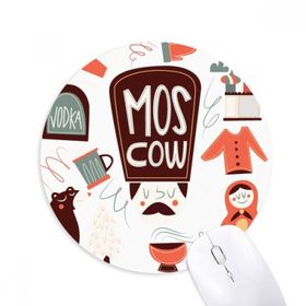 Dıythinker Kahverengi Ayı Matreshkas Rusya Kültürü Baskılı Yuvarlak Kaymaz Kauçuk Mouse Pad