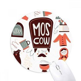 Dıythinker Kahverengi Ayı Matreshkas Rusya Kültürü Baskılı Yuvarlak Kaymaz Kauçuk Mouse Pad