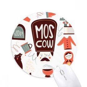 Dıythinker Kahverengi Ayı Matreshkas Rusya Kültürü Baskılı Yuvarlak Kaymaz Kauçuk Mouse Pad