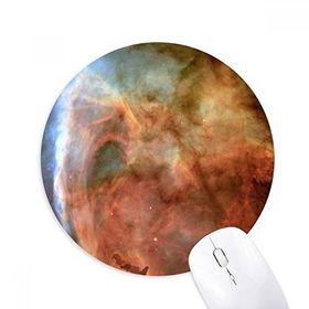 Dıythinker Kahverengi Bulutlar Bulutsusu Mavi Baskılı Yuvarlak Kaymaz Kauçuk Mouse Pad