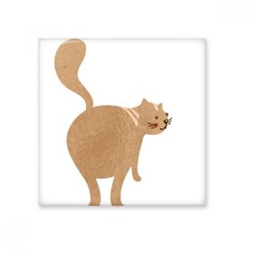 Dıythinker Kahverengi Çizgi Film Sevimli Kedi Koruyucu Hayvan Hayvan Hayvan Sevgili 10x10 cm Seramik Karo