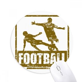 Dıythinker Kahverengi Futbolcu Slayt Takımı Baskılı Yuvarlak Kaymaz Kauçuk Mouse Pad