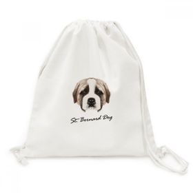 DIYThinker Kahverengi Sevimli St.Bernard Köpek Pet Hayvan Tuval İpli Sırt Çantası