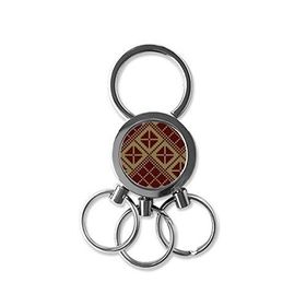 Dıythinker Kahverengi Taba Haç Üçgen Kuzey İllüstrasyon Desenli Metal Anahtarlık