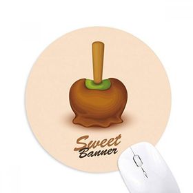 Dıythinker Kahverengi Yeşil Çikolata Dondurma Baskılı Yuvarlak Kaymaz Kauçuk Mouse Pad