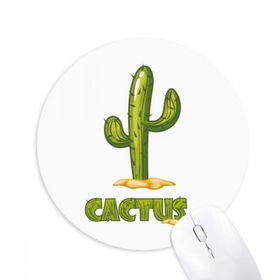 Dıythinker Kaktüs Saksı Bitki Yeşil Sukulents Baskılı Yuvarlak Kaymaz Kauçuk Mouse Pad