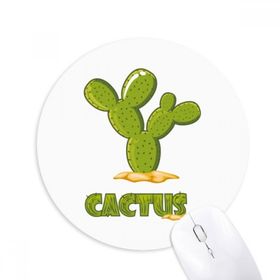 Dıythinker Kaktüs Saksı Bitki Yeşil Sukulents Baskılı Yuvarlak Kaymaz Kauçuk Mouse Pad