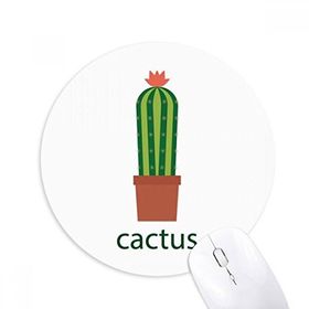 Dıythinker Kaktüs Saksı Bitki Yeşil Sukulents Baskılı Yuvarlak Kaymaz Kauçuk Mouse Pad