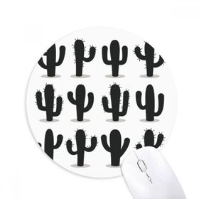 Dıythinker Kaktüs Silüeti Bitki Sukulents Desen Baskılı Yuvarlak Kaymaz Kauçuk Mouse Pad