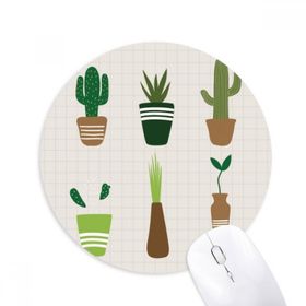 Dıythinker Kaktüs Sukulents Saksı Bitki Baskılı Yuvarlak Kaymaz Kauçuk Mouse Pad