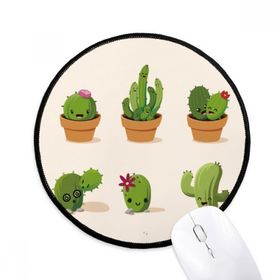 Dıythinker Kaktüs Sulu Meyveler Saksı Bitki Illüstrasyon Yuvarlak Kaymaz Mouse Pad