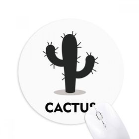 Dıythinker Kaktüs Yeşil Bitki Sukulents Silüet Baskılı Yuvarlak Kaymaz Kauçuk Mouse Pad