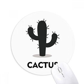 Dıythinker Kaktüs Yeşil Bitki Sukulents Silüet Baskılı Yuvarlak Kaymaz Kauçuk Mouse Pad