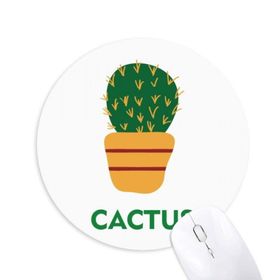 Dıythinker Kaktüs Yeşil Saksı Bitki Succulents Baskılı Yuvarlak Kaymaz Kauçuk Mouse Pad