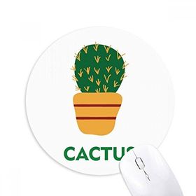 Dıythinker Kaktüs Yeşil Saksı Bitki Succulents Baskılı Yuvarlak Kaymaz Kauçuk Mouse Pad